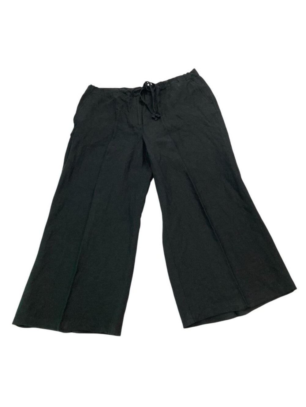 New York & Company Minimalist Linen Plants 14 Black Wide Leg Coastal Whimsygoth